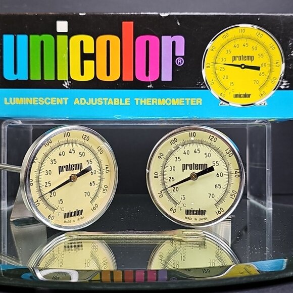 TWO Unicolor Protemp Thermometer Cat 348 Photo Lab Adjustable Luminescent - Picture 1 of 11